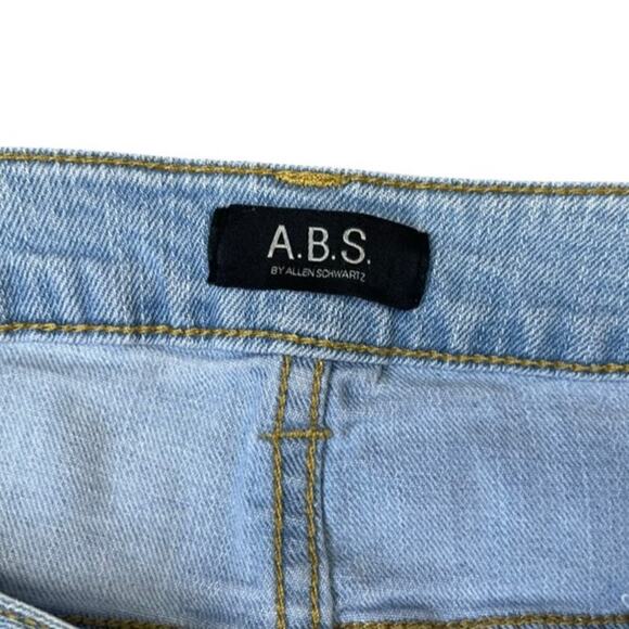 ABS Allen Schwartz Light Wash Denim Shorts Size 29 - Cuffed Hem Summer Essential - Picture 4 of 12